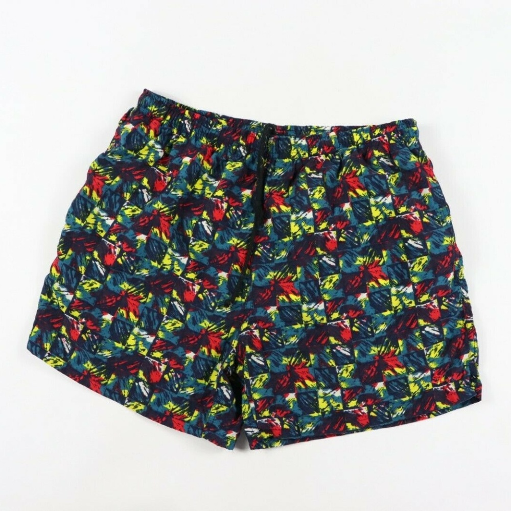 Vintage Hobie Geometric Multi-Color Swim Trunks